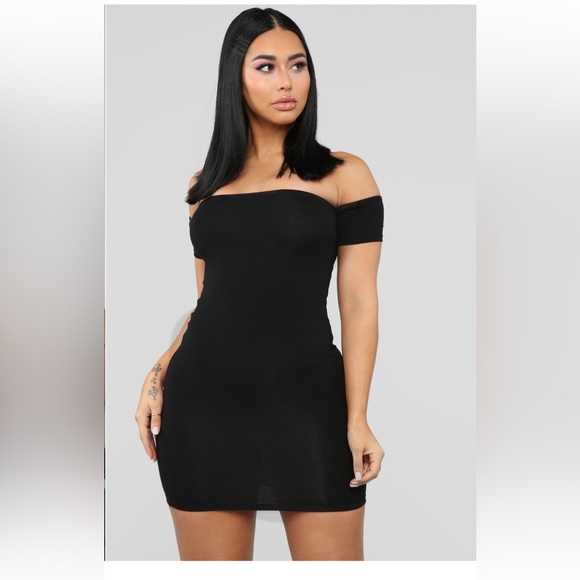 New Simple Dreams Off Shoulder Mini Dress - Black - Picture 4 of 9